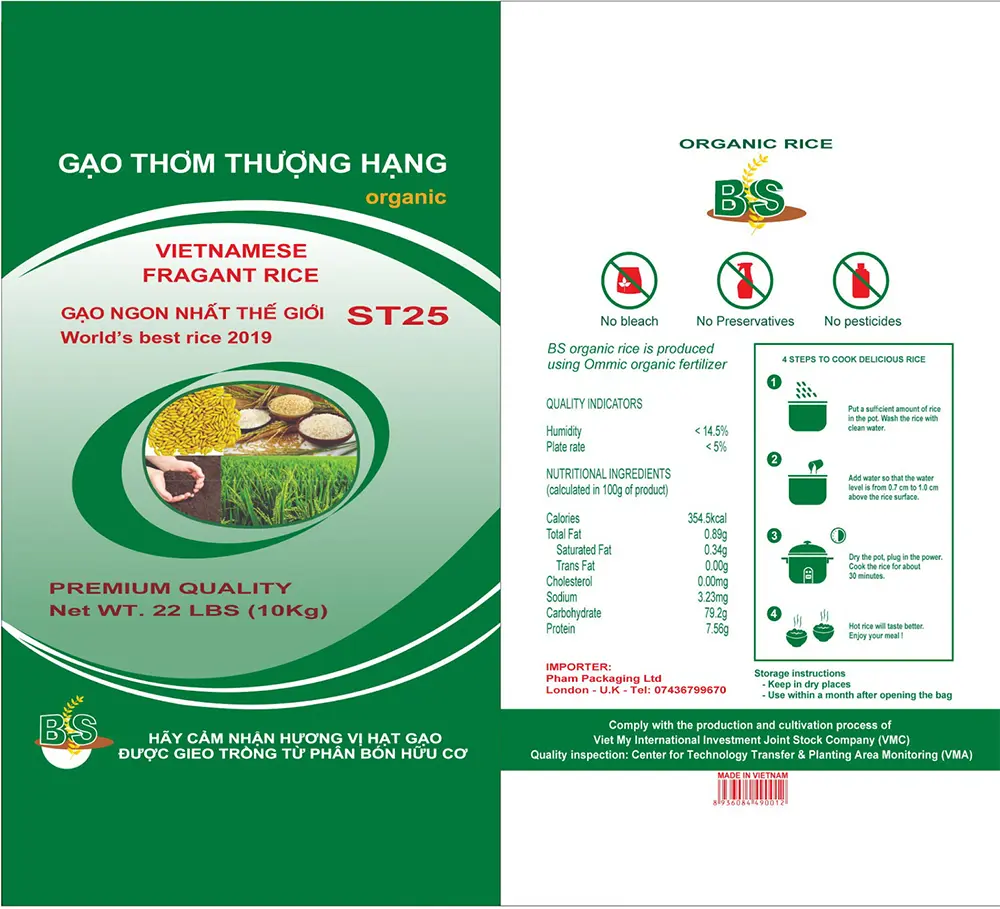 Gạo Việt Nam Xuất Khẩu – Lối ra cho ngành nông nghiệp 16 Bao bì gạo xuất khẩu phải đầy đủ thông tin